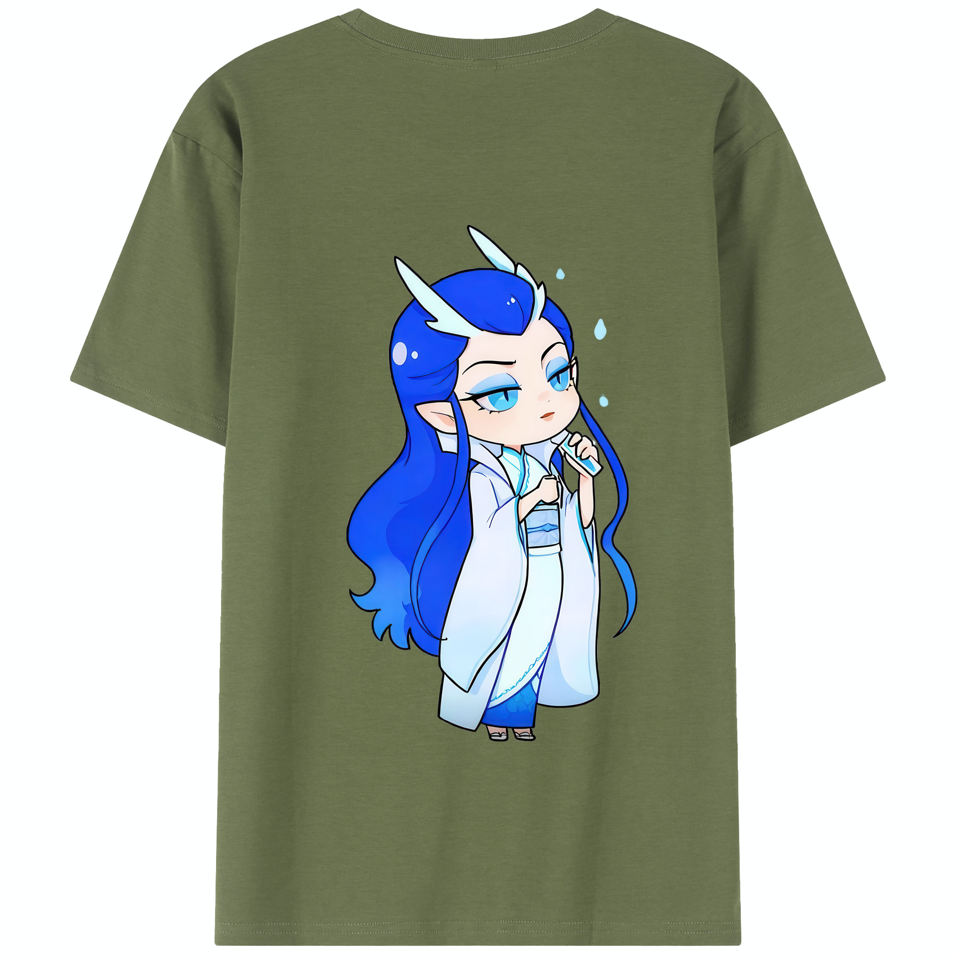 （画像用） Ne Zha 2 ナタ 魔童の大暴れ 綿100％半袖Tシャツ（背面プリント）